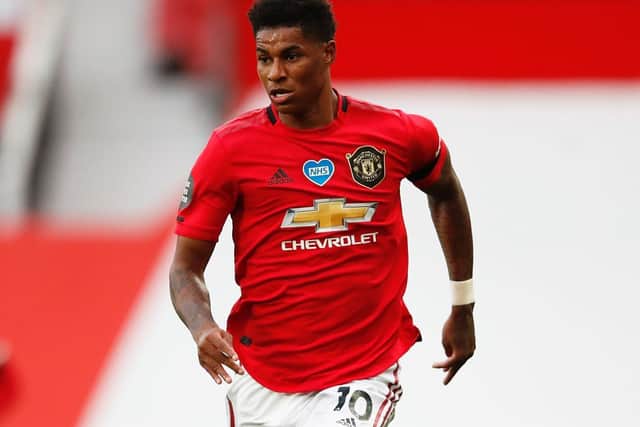 The UK government has committed to providing free school meals to children in England during the 2020 summer holidays, thanks to Manchester United player Marcus Rashford. Picture: Getty Images.