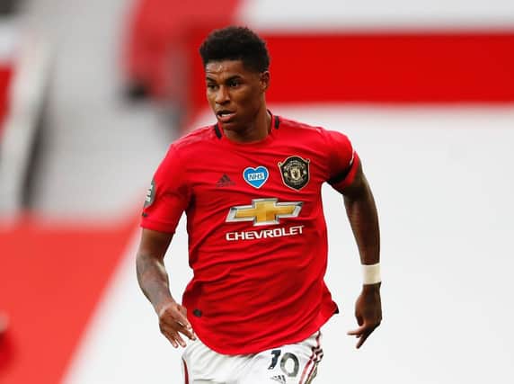The UK government has committed to providing free school meals to children in England during the 2020 summer holidays, thanks to Manchester United player Marcus Rashford. Picture: Getty Images.