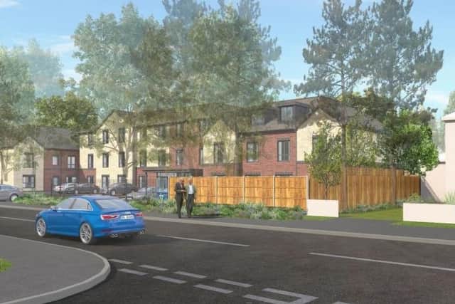 A CGI shows how the care home would look viewed from Kettering Road.