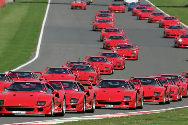 Hundreds of car clubs come to Silverstone Classic to mark milestones, like Ferraris