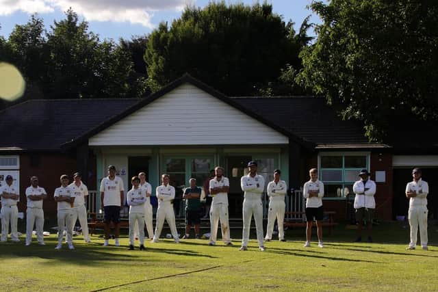 There was plenty of social distancing being observed as Loddington & Mawsley returned to action with an inter-club friendly at Harrington Road last weekend. Picture by Colin Harrop