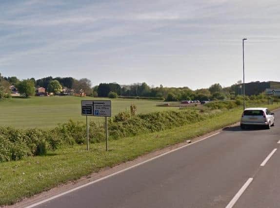 The site as viewed from Eastern Way near the town centre.