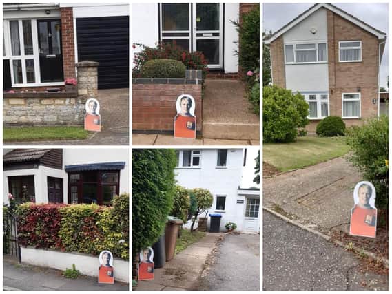 Cobblers legend Frank's Wembley cut-out went on a tour of former houses in Northampton, Overstone and Deanshanger