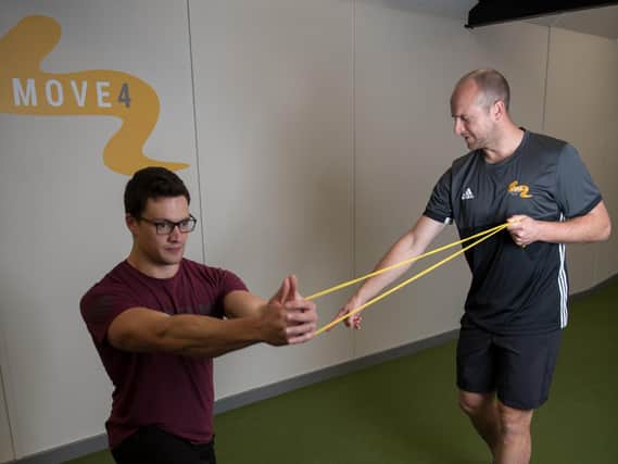 Lee Daggett of Move4Physio demonstrates a workout