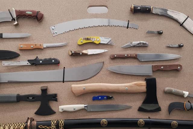 Part of the stash of lethal weapons handed in to police during a knife amnesty earlier this year