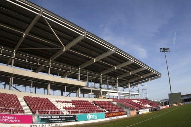 The East Stand at Sixfields is yet to be fully completed.