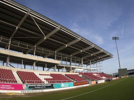 The East Stand at Sixfields is yet to be fully completed.