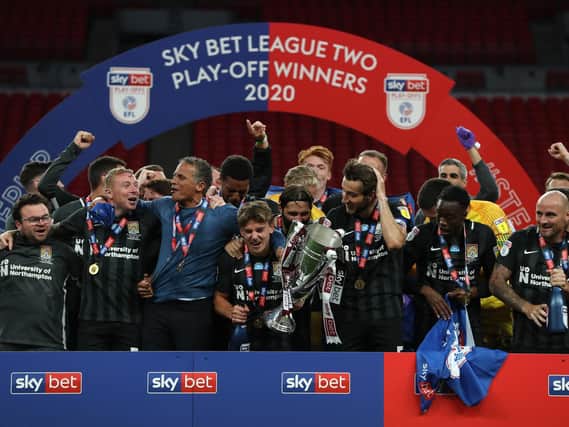 The Cobblers won the league two play-off final last month