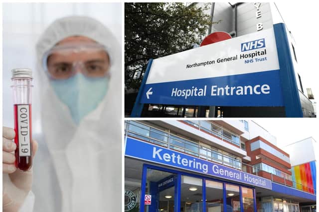 NHS today reported three Covid-19 victims at Northamptonshire's two main hospitals the most in
a single day since July 16