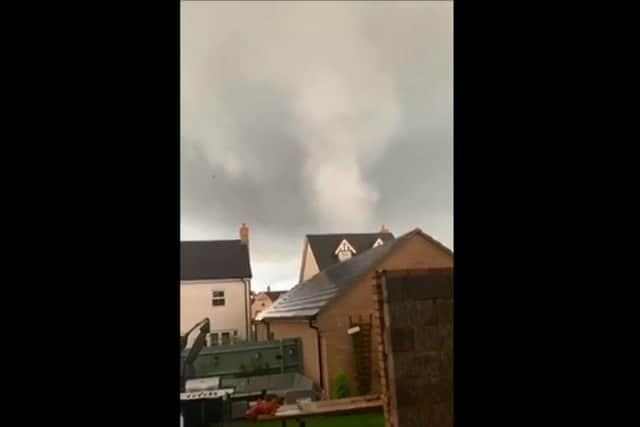 Northampton resident Sophie Healy filmed the tornado as it passed by her house.