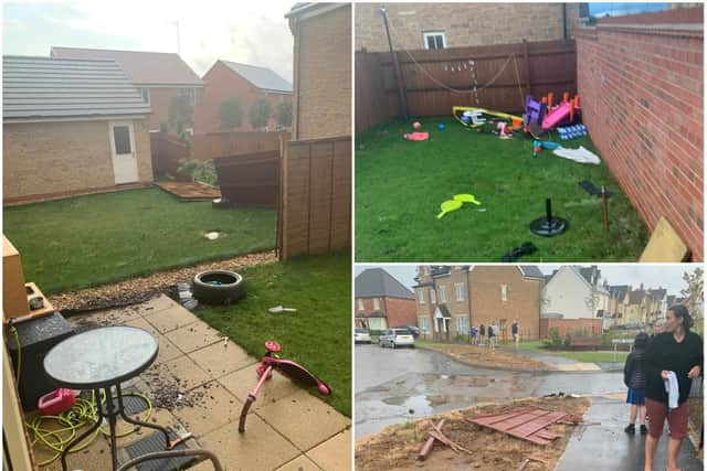 Other neighbours were also hit by the twister. One family even watched their car slide two feet along the road on its own.