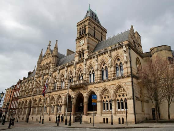 A leaking roof is causing 'substantial harm' to the grade II listed Guildhall in Northampton town centre.