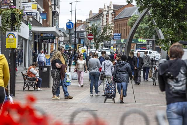 Abington Street in Northampton town centre on July 4, when many businesses were allowed to reopen after the coronavirus lockdown