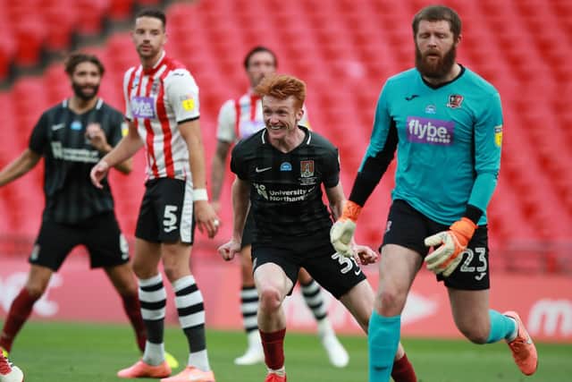 Callum Morton scored the Cobblers' second goal in their 4-0 play-off final win over Exeter City at Wembley last month