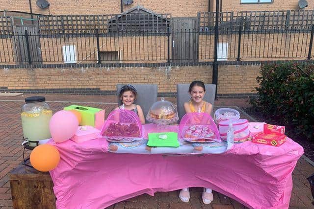 Luna-Mae raised more than 300 with the help of her next door neighbour.