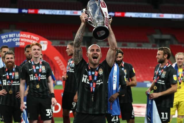 Alan McCormack won his third consecutive promotion at Wembley in June following two successful years at Luton Town. Pictures: Pete Norton.