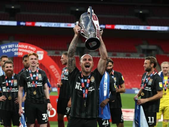 Alan McCormack won his third consecutive promotion at Wembley in June following two successful years at Luton Town. Pictures: Pete Norton.