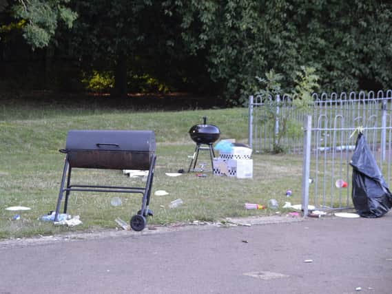Two large BBQs were ditched in the middle of the park before the council cleaned it up.