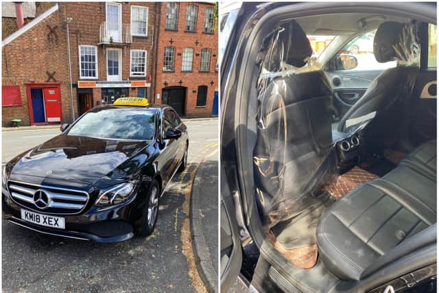 Amber Cars say they have fitted half of their cars with plastic screens between drivers and customers.