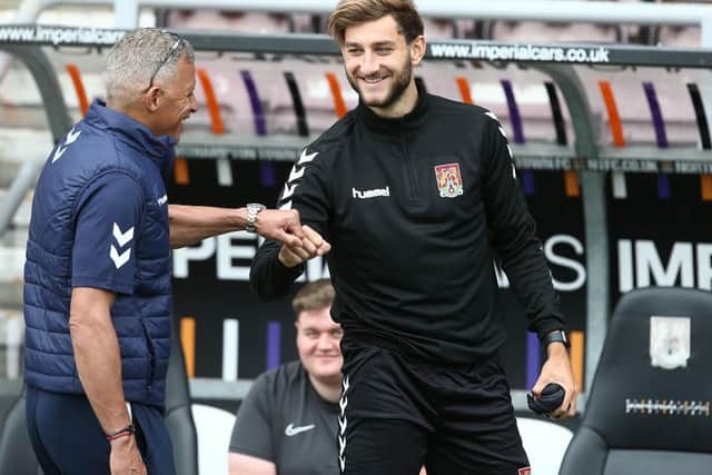 Keith Curle and Charlie Goode were back in training at the PTS on Thursday.