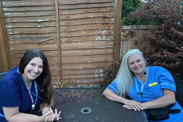 Sharon (left) and Gail will be braving the shave.