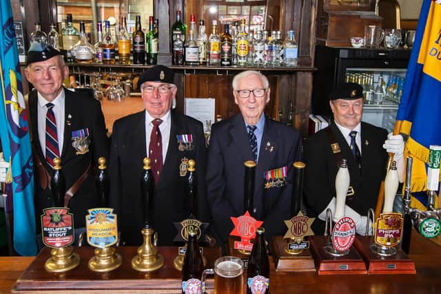 Glenn Connor from RAFA, branch treasurer Peter Dimmock, ex-RAF pilot Eddie Habberley and Peter Woods vice chairman. Pictures by Kirsty Edmonds.