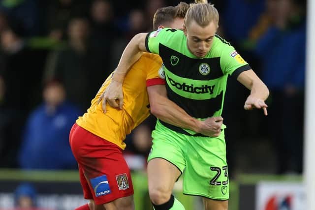 Joseph Mills in action against the Cobblers.