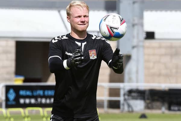 Jonathan Mitchell on his first day of training with the Cobblers.