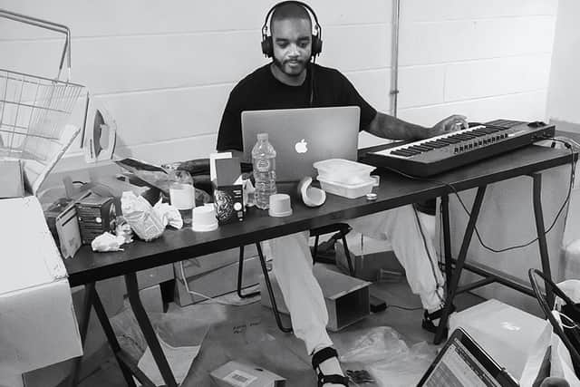 Samuel Ross in the Apple advert Behind the Mac. Photo courtesy of Northampton College