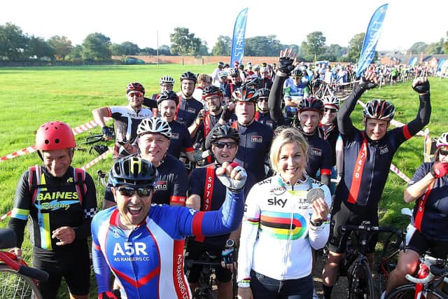 Cycle4Cynthia riders at last year's starting line