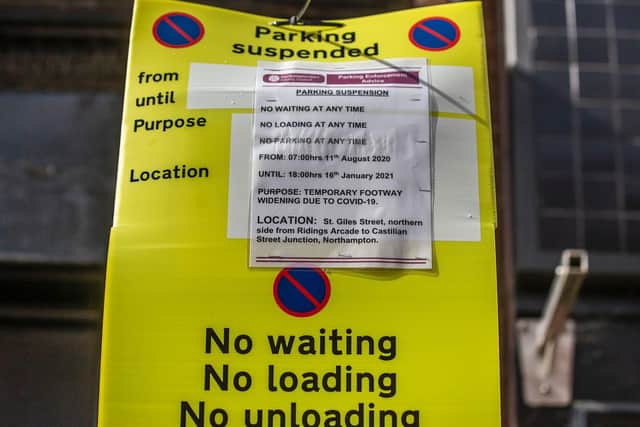 On-street parking bays near the Guildhall have been suspended too. Pictures Kirsty Edmonds.