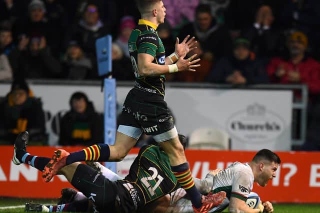 Dave Porecki dived over late on as London Irish won at Saints in January