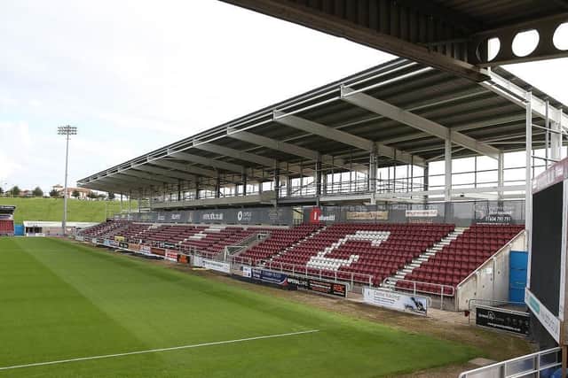 The East Stand remains unfinished.