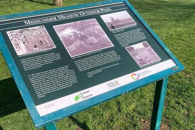 The board in Beckets Park.