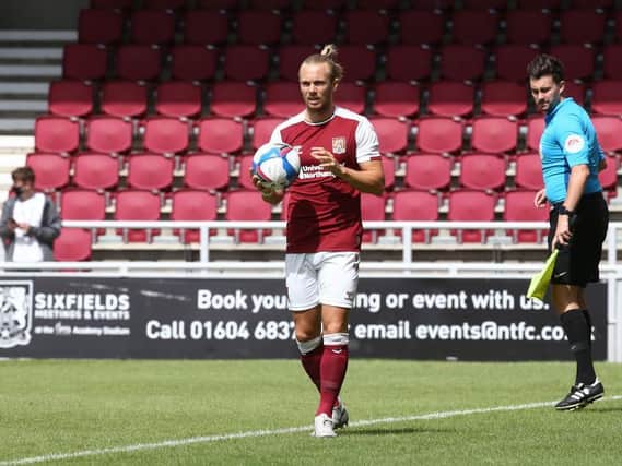 Joseph Mills scored his first goal for the Cobblers.