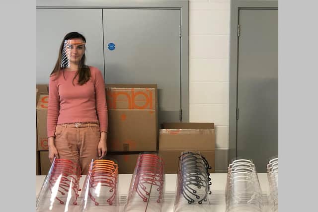 Laura Stavciuc has been given an Above and Beyond the Call of Duty award by Brackmills Business Improvement District for leading Igus UK's production of face shields during the coronavirus pandemic