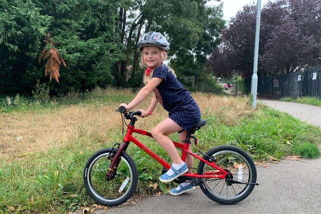 Eleanor will take on an eight mile bike ride next week.