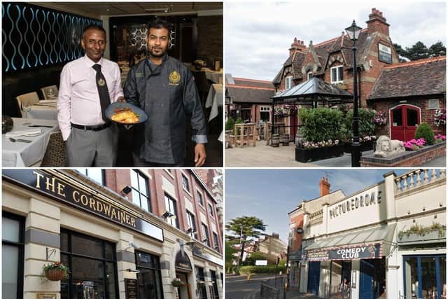 A selection of the businesses extending the Eat Out to Help Out discount. (Clockwise from top left) Saffron general manager Rana Rahman and executive chef Bodrul Islam, Brampton Halt in Chapel Brampton, The Picturedrome in Kettering Road, Northampton, and The Cordwainer in The Ridings, Northampton. Photos: JPIMedia, UGC and Google