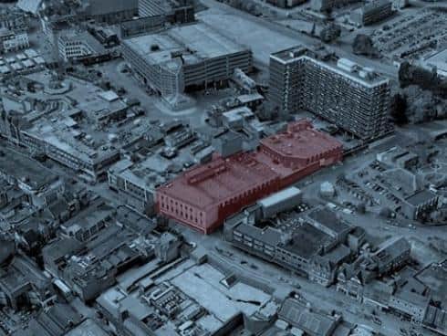 The building in red would be redeveloped on Abington Street under proposals.