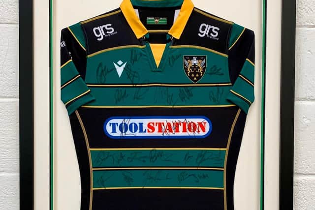 The signed Northampton Saints RUFC shirt that raised 1,500 through a text raffle