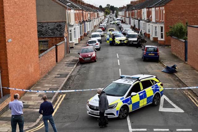 The police chase started in Kingsthorpe and ended in Cedar Road which was taped off this morning.