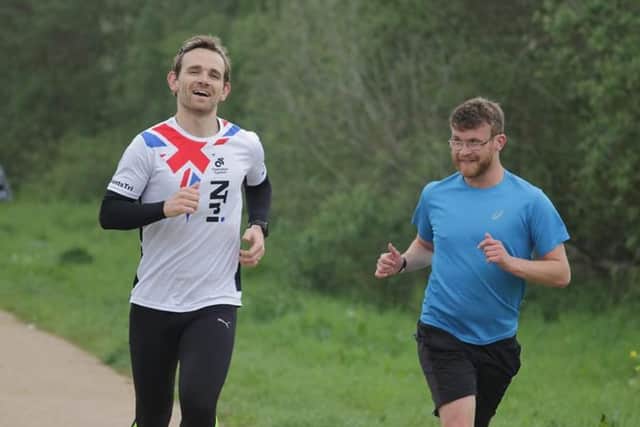 The half-marathon in October is Pete's first after taking part in half-marathons with his brother, Ben (right).