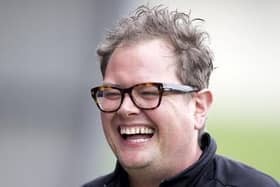 Funnyman Alan Carr pictured at Cobblers stadium in 2018 by Kirsty Edmonds.