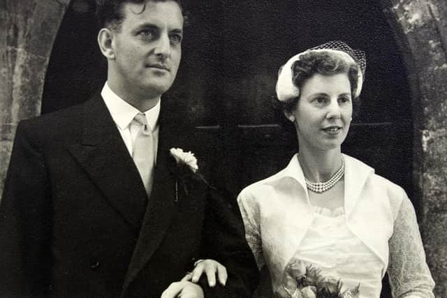 Cyril and Geraldine Stewart on their wedding day in 1955. Photo courtesy of Richmond Villages Northampton