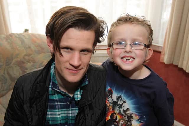 Former Dr Who star Matt Smith dropped in on little Alf in Duston to surprise the youngster and cheer him up after chemo.