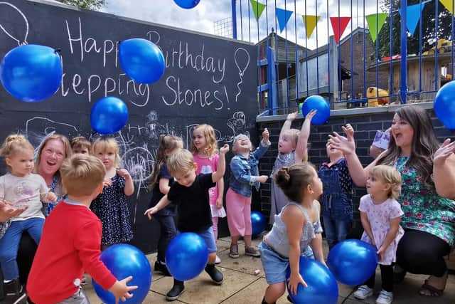 Staff and children celebrated the first milestone for the preschool.