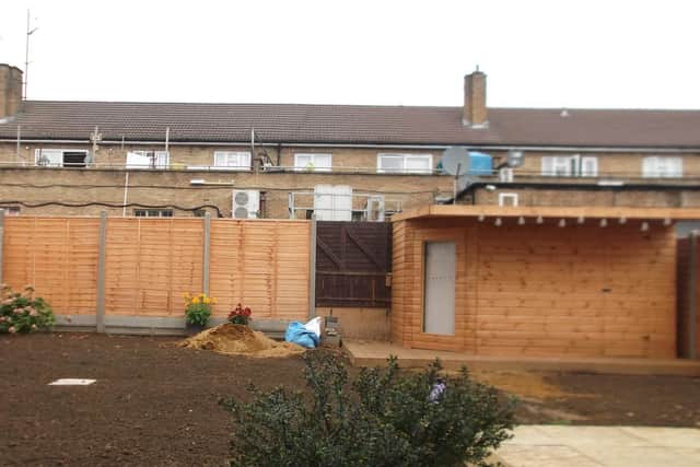 The trees provided a screen between the flats above the businesses on Newnham Road and the gardens of the Bondfield Avenue properties