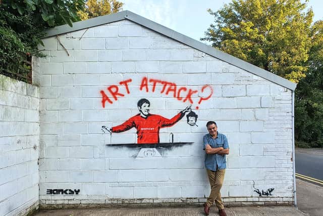 Allan Levy was delighted to find his driveway had been visited by a Banksy-loving street artist.