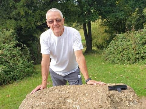 Paul pictured at the start of the Offa's Dyke trail last week.