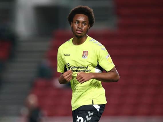 Caleb Chukwuemeka made his full Cobblers debut on Wednesday. Picture: Pete Norton